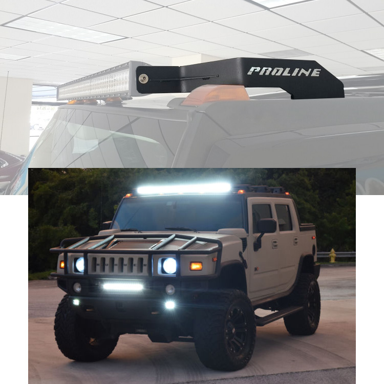 ハマーH2カスタム】HUMMER ハマー H2 オフロードライトバー ルーフ