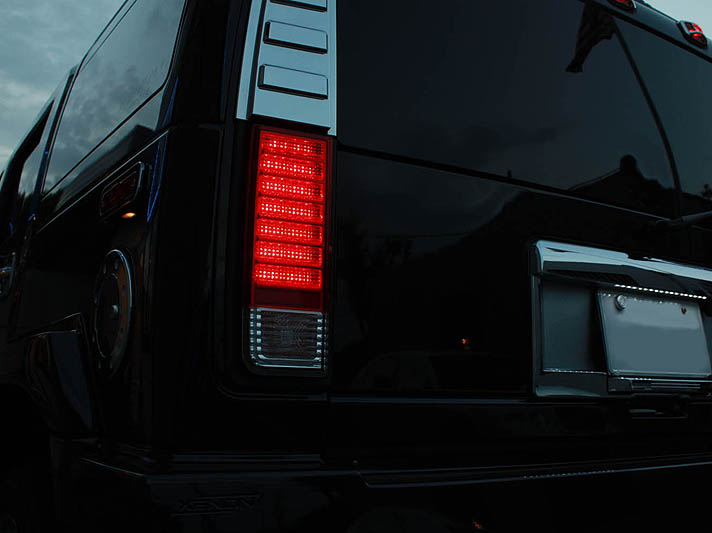 ハマー H2 03y-09y リア LEDフルスモーク テールランプ 左右