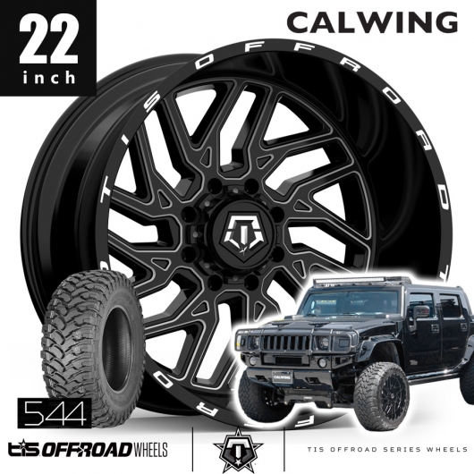 ハマー H2 TIS WHEELS 544BM 22インチ 12J グロスブラック/ミルド