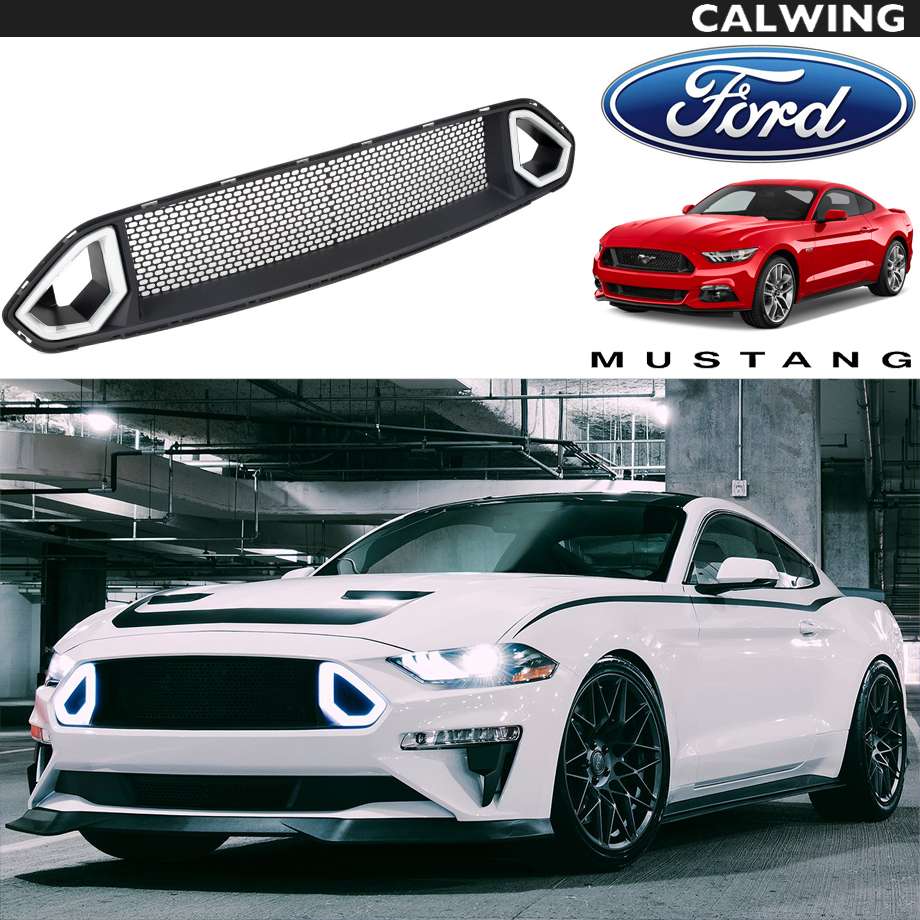 18y- マスタング | フロントグリル DRL グリル ライト付き マッスル  