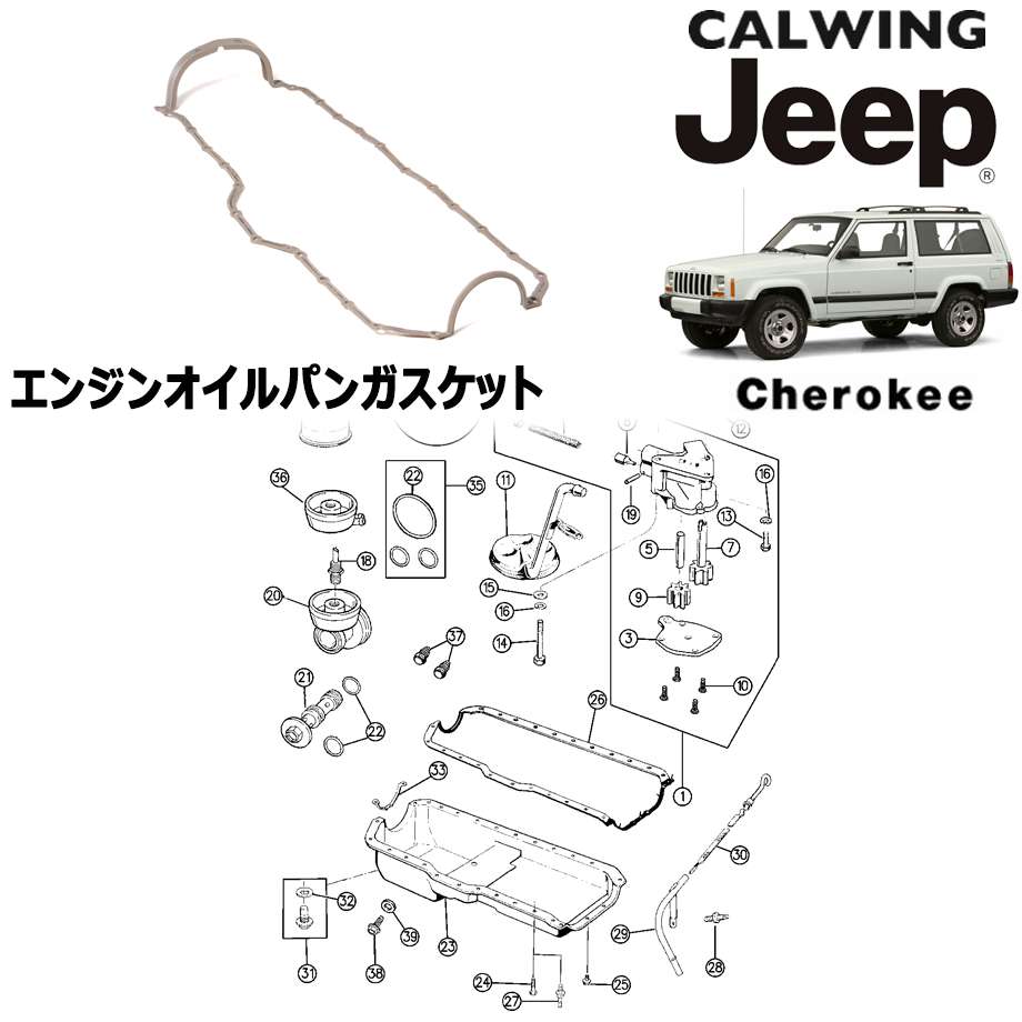 94-01y チェロキー | エンジンオイルパンガスケット MOPAR純正｜キャルウイング パーツセンター