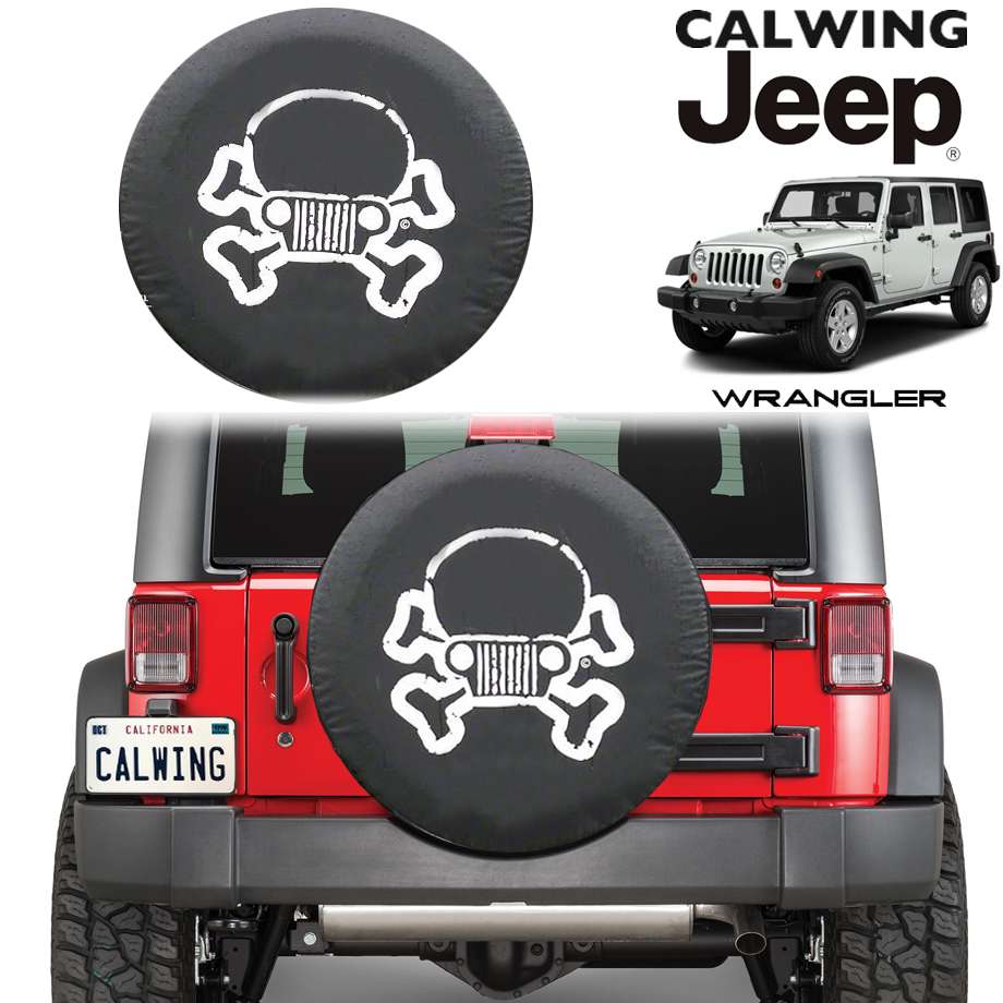 07 18y ラングラー Jk スカル クロスボーン ブラック 背面タイヤカバー ソフトタイヤカバー 255 75r17 255 70r18サイズ キャルウイング パーツセンター