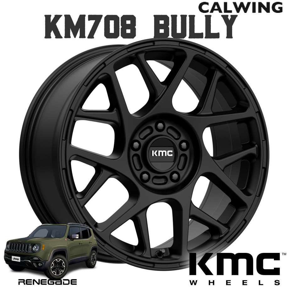『タクさん専用』 KMC KM708 BULLY 16インチ ホイールセット 15y- レネゲード | ホイール KM708 BULLY サテンブラック 16X7.5J+30