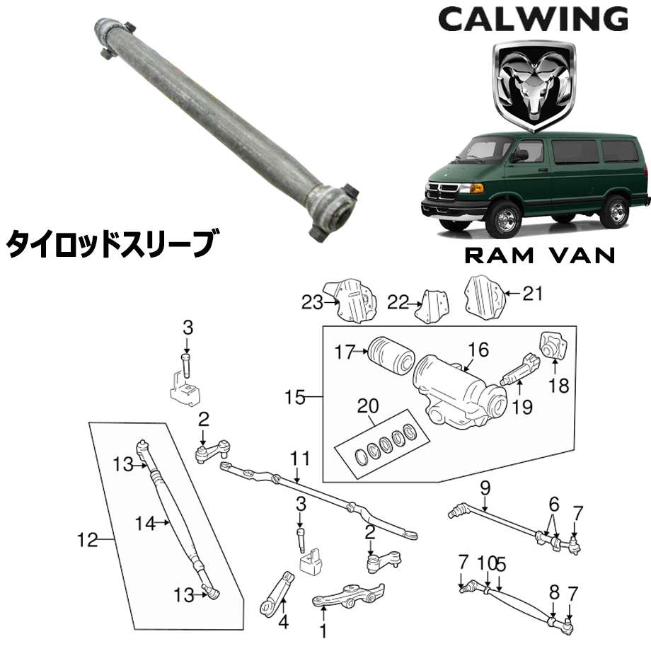 98y-03y ラムバン タイロッドスリーブ アジャスター MOPAR純正品｜キャルウイング パーツセンター