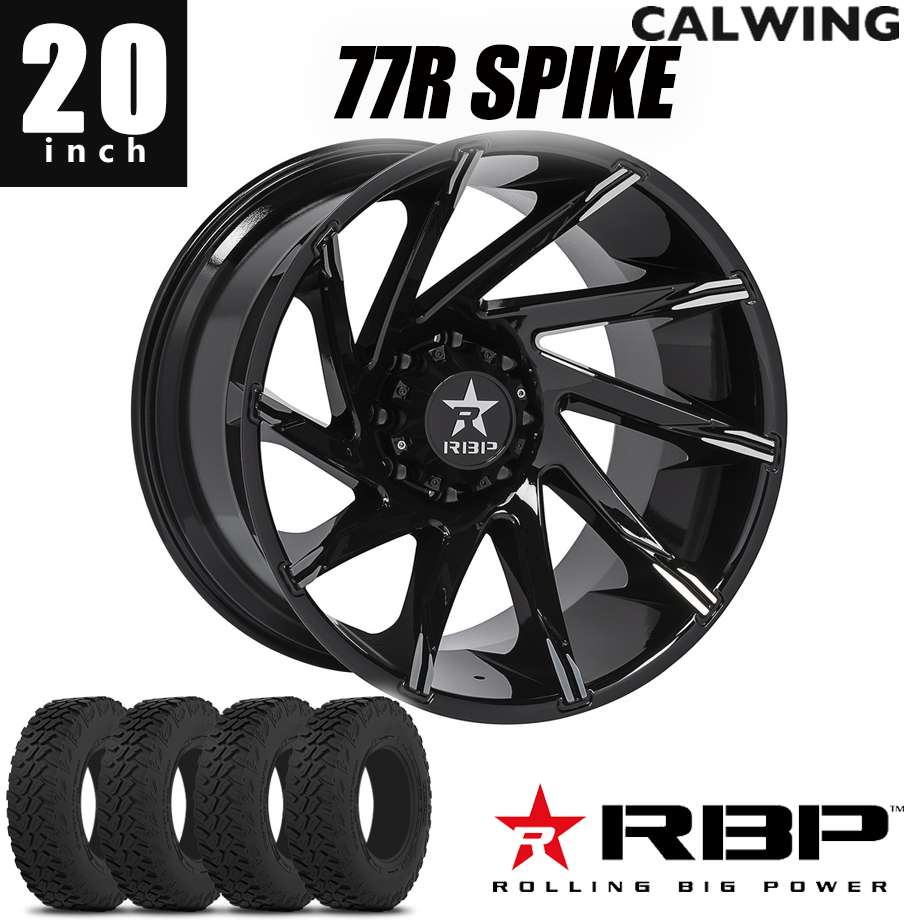 07y- タンドラ | ホイール RBP 77R SPIKE 20インチ 10J グロスブラック MUDタイヤ4本セット|キャルウイング パーツセンター