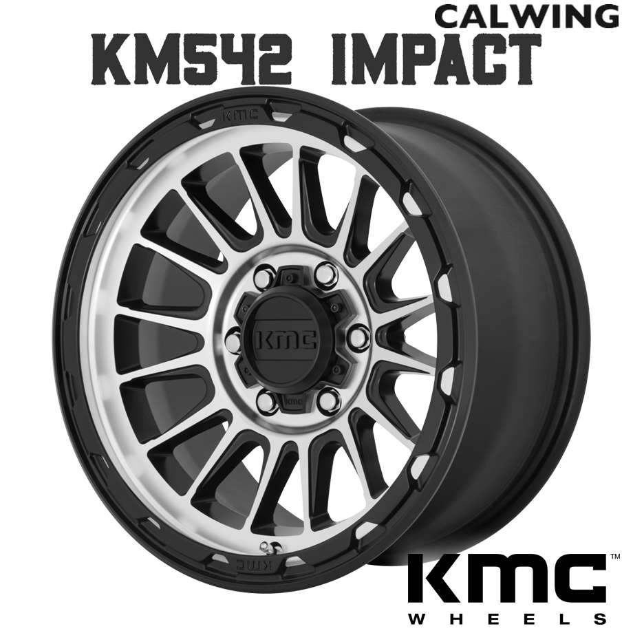 デリカD5用　KMC KM542  インパクト　タイヤホイール4本セット